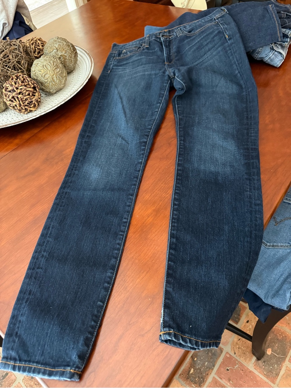J. Crew Toothpick Dark Blue Straight-Leg Jeans